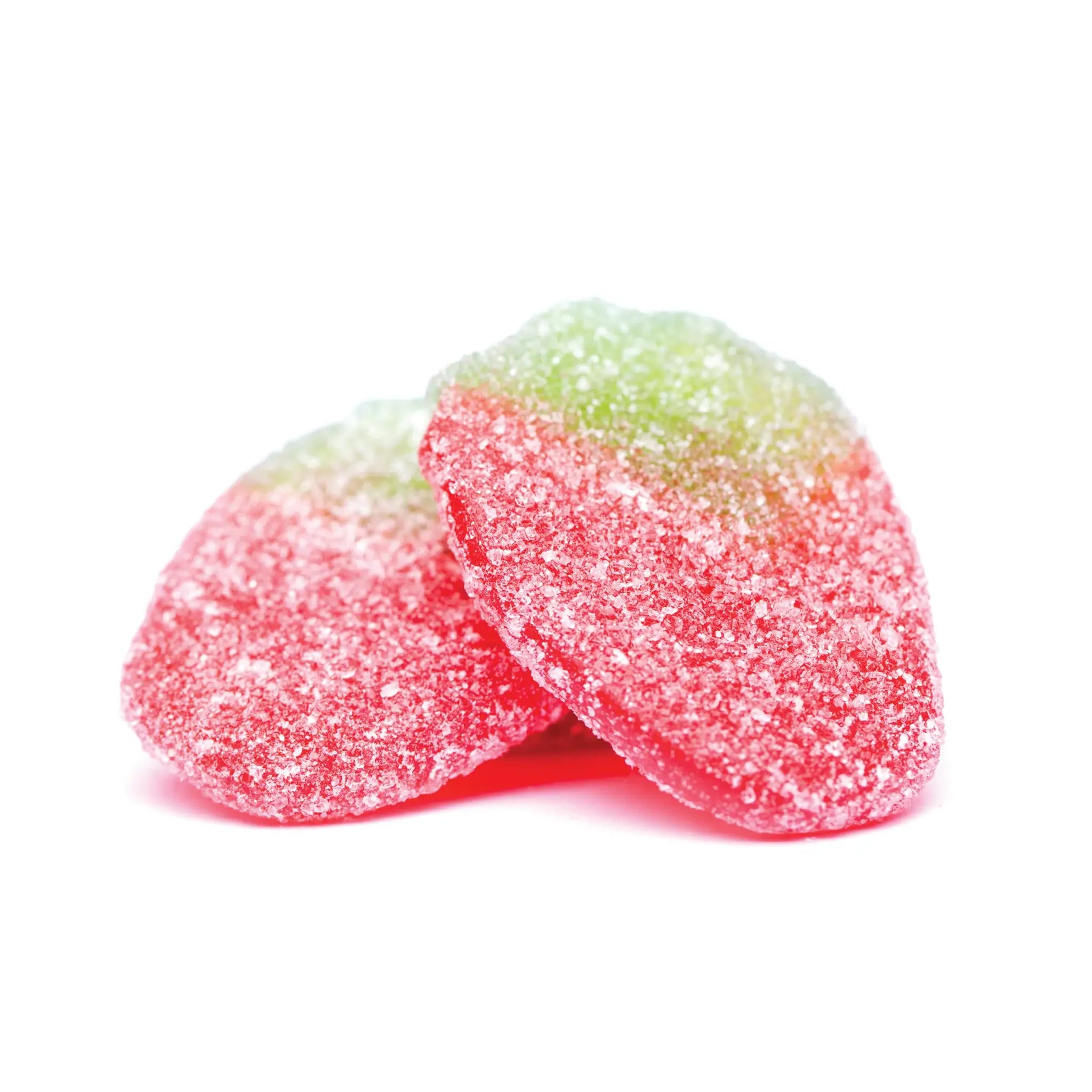 Swedish Candy in the shape of strawberries coated i sugar.
